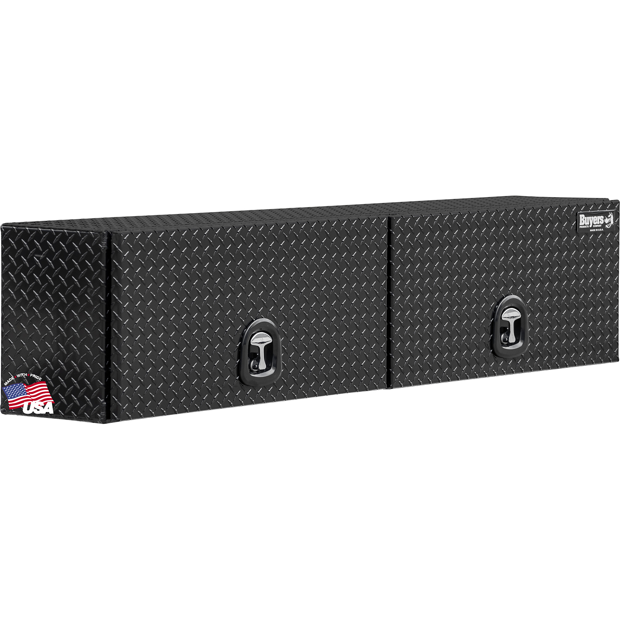 Buyers Products, 16x13x72 Gloss Black Aluminum Topsider, Width 16 in, Material Aluminum, Color Finish Diamond Plate Glossy Black, Model# 1721351
